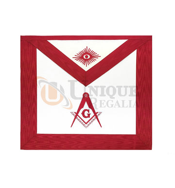 Masonic Blue Lodge Master Mason Apron Red
